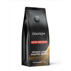 Private Label Arabica Medium Dark <strong>Roast</strong> Coffee <strong>Beans</strong> Pouch Packaging for Cafe and Retail - Product Image 1