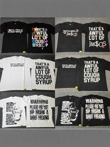 T-shirt 100% Cotone 'AWFUL LOT of COUGH SYRUP', Maglietta di Alta Qualità Oversize a Maniche Corte per Uomo - Product Image 3