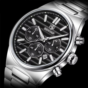 Reloj de Pulsera Cronógrafo de Dos Tonos de Lujo OEM ODM para Hombre, Reloj de Cuarzo Luminoso a Prueba de Agua con Calendario, Informal y Elegante de Acero Inoxidable - Product Image 5
