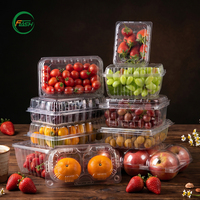 Duurzame, stapelbare, wegwerp PET plastic fruit- en groentebak met hoge transparantie en ventilatiegaten