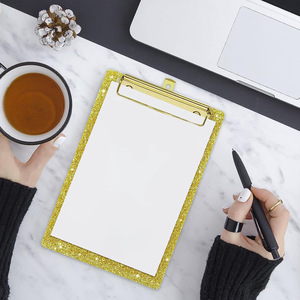 A6 Vàng Kim Loại Clip Giấy Tổ Chức Hồ Sơ Clip Hội Đồng Quản Trị Acrylic Wring Clip Hội Đồng Quản Trị - Product Image 5
