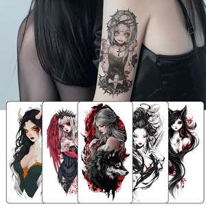 Nuovi Adesivi per <span class=keywords><strong>Tatuaggi</strong></span> Temporanei Colorati a Mezza Mano, <span class=keywords><strong>Anime</strong></span> Geisha, Impermeabili, Usa e Getta, <span class=keywords><strong>Tatuaggi</strong></span> Stampati a Trasferimento d'Acqua - Product Image 1