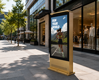 Pantalla Digital Exterior Personalizada de Doble Cara 4K con Revestimiento AG, Súper Brillante, Legible Bajo la Luz Solar, Resistente al Agua, con Soporte de Piso y CMS