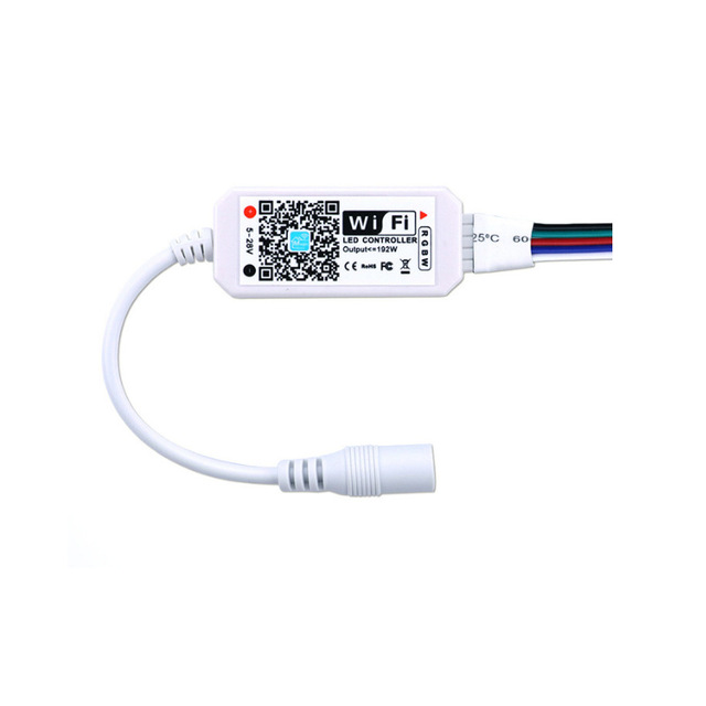 Mini 5-24V WiFi LED Controller RGBW/RGB 5050 5Pin Smart APP Music Sync Compatible with Alexa Google Home Voice Control