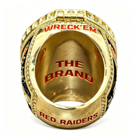 Bague de championnat de football des Forces Spéciales de l'Université Texas Tech 2026 - Édition spéciale rouge - Bijoux de haute qualité