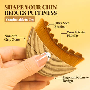 Brocha de Maquillaje Profesional de Lujo con Logotipo Personalizado, <span class=keywords><strong>Precio</strong></span> de Fábrica, OEM, para Base de Maquillaje Líquida o en Crema, Contorno Linfático - Product Image 4