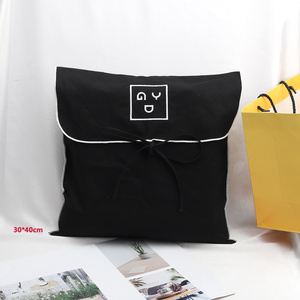 Grande pochette enveloppe en toile de coton noire pour vêtements et lingerie, personnalisable avec logo et taille, sac anti-poussière - Product Image 5