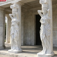 Colonnes Caryatides en marbre de style romain ornemental YOUFINE pour l'entrée de villa