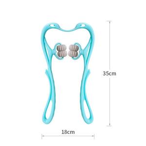 Gran oferta, rodillo masajeador de cuello de doble punto de presión de mano, diseño de bola de rodillo de silicona para masaje cómodo - Product Image 3