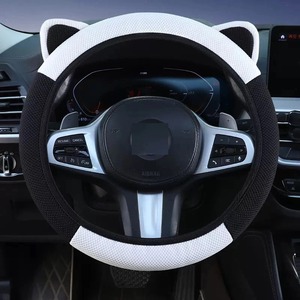 Fundas <span class=keywords><strong>de</strong></span> <span class=keywords><strong>Volante</strong></span> <span class=keywords><strong>de</strong></span> Cuero Transpirables con Orejas <span class=keywords><strong>de</strong></span> Gato Rosadas, Decoración <span class=keywords><strong>de</strong></span> Moda, Accesorios Universales <span class=keywords><strong>para</strong></span> Automóviles <span class=keywords><strong>para</strong></span> Mujeres - Product Image 2