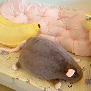 Peluche en forme de rat gris, coussin moelleux pour enfants et adultes, coussin décoratif - Product Image 4