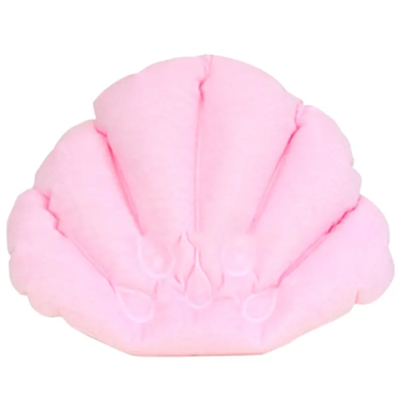 factory customized made Pink Bath Pillow Inflatable terry cloth blow up water bath pillow fun shape pillow