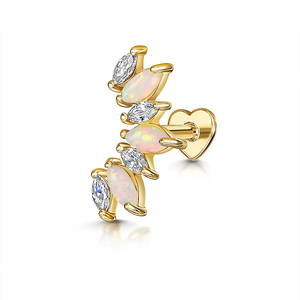 Pendientes Nuevos Chapados en Oro, Plata 925, con Zirconia Azul en Forma de Ojo, Pendientes de Una Sola Pieza para Niñas - Product Image 2