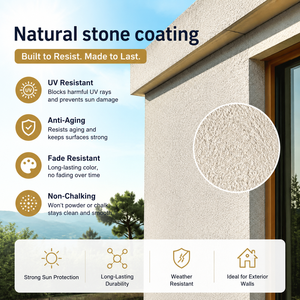 Peinture en pierre véritable à texture granitique, effet marbre avec silicone pour travaux de rénovation extérieure d'hôtels (vente en gros) - Product Image 6