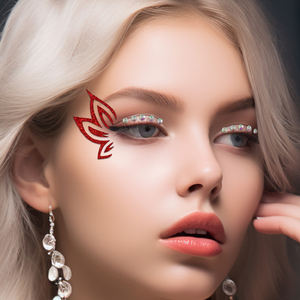 Nuovo all'ingrosso personalizzato Plain Laser SilverPowder diamantato faccia temporanea del <span class=keywords><strong>tatuaggio</strong></span> adesivi divertenti faccia di carnevale <span class=keywords><strong>tatuaggio</strong></span> decorativo - Product Image 2