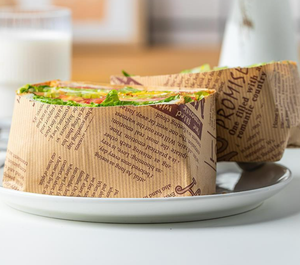 Papel de barbacoa a prueba de grasa, diseño personalizado directo de fábrica, letras <span class=keywords><strong>en</strong></span> inglés, periódico para embalaje de alimentos - Product Image 5