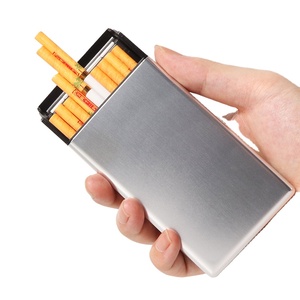 Étui à cigarettes fin et étanche en alliage d'aluminium de luxe avec gravure laser et impression personnalisée, capacité de 20 cigarettes - Product Image 1