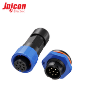 Connecteur industriel étanche M16 8 broches, prise femelle et fiche mâle, contacts plaqués or, IP67, assemblé par vis