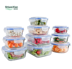 Heat Resistant Microwave <strong>Bowl</strong> <strong>With</strong> <strong>Lid</strong> <strong>Borosilicate</strong> Glass Lunch Box Glass Food Container Set - Product Image 1