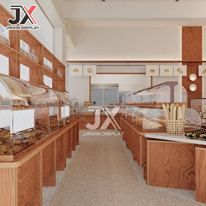 أثاث عرض للمخابز الخشبي ، أثاث فاخر مخصص لمتاجر التجزئة ، تصميم داخلي لمتاجر الخبز ، خزانة عرض للمخابز - Product Image 5