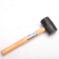 KAFUWELL HA6015 HA0216E HA0224E Marteau en caoutchouc noir avec manche en bois, non-abrasif, 16oz 24oz 32oz, 55/65/70mm, pour bricolage