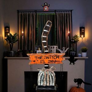 Décorations en bois personnalisables pour les fêtes d'Halloween sur le thème de la citrouille, avec des motifs amusants pour la maison - Product Image 5