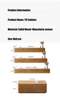 Unité murale et support de télévision moderne Fraxinus Mandshurica avec design de table basse-Meubles de maison avec rangement réglable