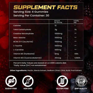 Pillole per la crescita muscolare <span class=keywords><strong>Pre</strong></span>-allenamento sportivo personalizzate creatina monoidrato gommose 5g di energia che stimolano integratore gommoso di creatina - Product Image 3