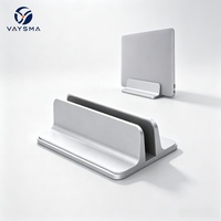 Support vertical pour ordinateur portable en aluminium à fente unique, réglable en largeur, organisateur de bureau peu encombrant pour la maison et le bureau