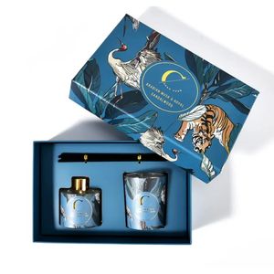 Großhandel Luxus Home Decor Reed Diffusor Set Soja Material Duft kerze & Aroma therapie Geschenk box Stick Pattern Design - Product Image 1