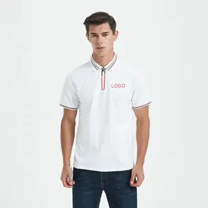 Großhandel Quick Dry Plain Custom Logo Reiß verschluss Polo-Shirt Workout Kurzarm Reiß verschluss Sport Golf Herren Polo-Shirts