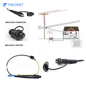 อุปกรณ์ไฟเบอร์ออปติก IP68 SC/APC สำหรับใช้งานกลางแจ้ง ตัวเชื่อมต่อแบบกันน้ำสำหรับประกอบภาคสนาม สีดำ - Product Image 5