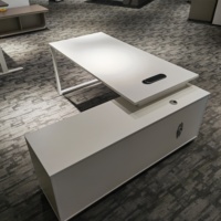 Bureau en bois moderne en forme de L Boss CEO Manager Table d'ordinateur pour le bureau