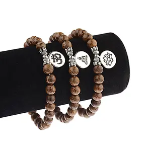 Bracelet en bois de Offre Spéciale bois de santal naturel bouddhiste bouddha bois breloques perle Bracelet prière Viburnum Bracelets chapelet bijoux 10
