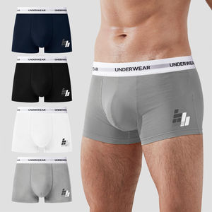 Calzoncillos de hombre elásticos de punto suave OEM personalizados al por mayor recién llegados calzoncillos de algodón transpirables calzoncillos cortos para hombre - Product Image 1