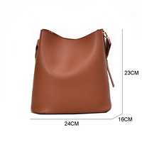 Sac à bandoulière en cuir PU à large sangle décontracté, grande capacité, sacs seau de luxe, sacs à main pour femmes, sacs à bandoulière