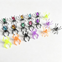 Vente directe usine Shantou – Bagues en plastique chauve-souris et araignée pour Halloween, styles variés, bijoux à thème horrifique, sans impression, qualité export