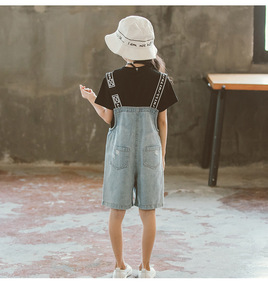 Importación de ropa de bebé de China Pretty Brand Soft <span class=keywords><strong>Jeans</strong></span> Ropa para niños Conjuntos para niñas Verano - Product Image 6
