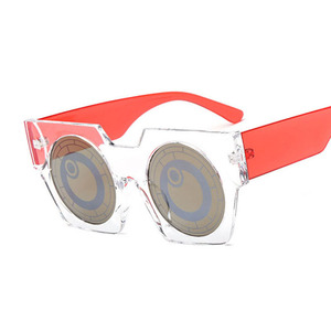 la moda de gran marco ronda la tecnología de lentes de computadora diseño decorativo de las mujeres gafas de sol hombre gafas - Product Image 2