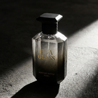 Luxuriöse Einzigartige Craquelé-Glasflasche 30ml 50ml 100ml Parfümflasche mit Individuellen Farbverläufen und Etikett Runder Schwarzer Deckel Leere Glasflasche