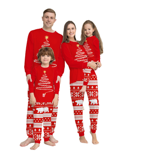 Para <span class=keywords><strong>Amazon</strong></span> Red Family <span class=keywords><strong>pijamas</strong></span> <span class=keywords><strong>de</strong></span> algodón cintura elástica decoración del hogar ropa para otoño para familias europeas americanas <span class=keywords><strong>Navidad</strong></span> - Product Image 1