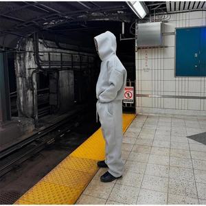 Sudadera con Capucha y Pantalones Deportivos de Hombre, Estilo Casual, Tejido de Punto, Holgados, 100% Algodón, con Estampado a Rayas, para Otoño - Product Image 3