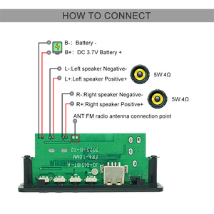 Mini REPRODUCTOR DE MP3 estéreo de 3,7 V, 5W, módulo amplificador <span class=keywords><strong>Bluetooth</strong></span>, placa de altavoz <span class=keywords><strong>Bluetooth</strong></span>, recarga tipo C - Product Image 6