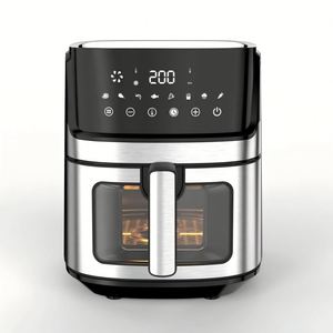 Freidora de Aire Inteligente de Acero Inoxidable de 5.5L-6.5L, Digital, Rápida, Sin Aceite, con Idiomas de Funcionamiento en Inglés y Español, Diseño Cuadrado - Product Image 2