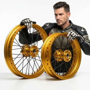 Precio de Fábrica, Llantas <span class=keywords><strong>Supermotard</strong></span> Delanteras y Traseras de Aleación de Aluminio de 17 Pulgadas con Borde Dorado para Motocicletas Suzuki RMZ 250 350 <span class=keywords><strong>DRZ</strong></span> 450 - Product Image 6