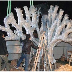Modern <b>Metal</b> Tree Sculpture Outdoor <b>Garden</b> <b>Ornament</b> With Integrated Lighting For Residential Entrance Landscape - Product Image 3