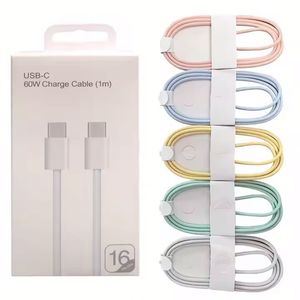 PD 60W 1m Fast Charging <b>Usb</b> <b>c</b> <b>Cable</b> Nylon Braided Fast Charging <b>Type</b>-<b>C</b> to <b>Type</b>-<b>C</b> Charger <b>Cable</b> with Box - Product Image 1