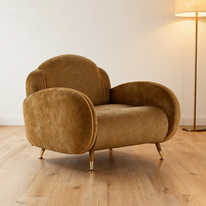 أثاث غرفة المعيشة على شكل تنجد من البولي يوريثين تصميم أريكة زهور حديثة - Product Image 1