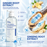 Shampo Volumizing Pelembap Essence Butiran Biru 300ml Private Label OEM ODM, Mengangkat Akar, Tahan Lama, Mengembangkan Rambut Kering