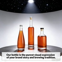 Bouteilles de vin classiques en verre à col long de 330 ml, impression sérigraphique couleur personnalisée, bouchon personnalisé, whisky, bourbon, gin, boissons énergisantes